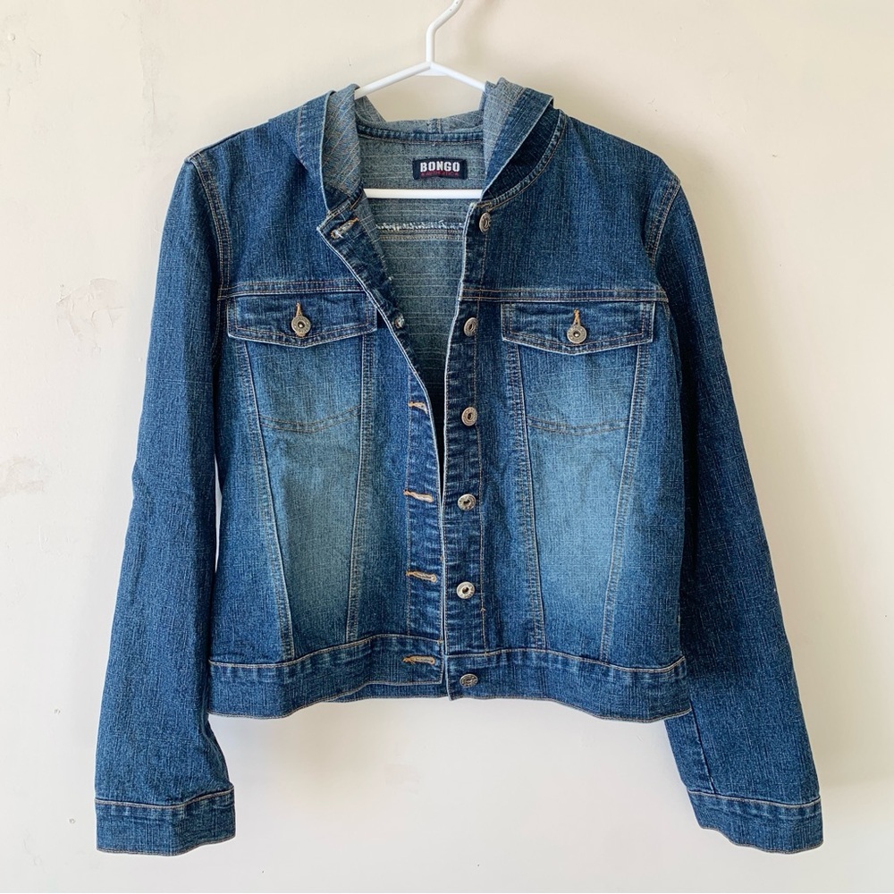 BONGO Women's Classic Hooded Blue Jean Jacket